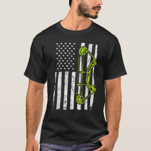 T-shirt Tir à l'arc USA American Flag Hunting