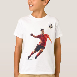 T-shirt tir d'action de but de football