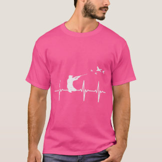 T-shirt Tir d'oiseau de coeur Chasse Chasse de canard Chas