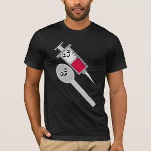 T-shirt Tir et cuillère d'aiguille de seringue d'éloge d