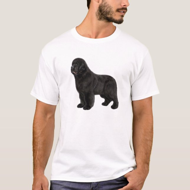 T-shirt Tirage de charbon de chien de Terre-Neuve (Devant)