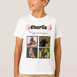 T-shirt Tirage de collage de chien personnalisé 4 pour les