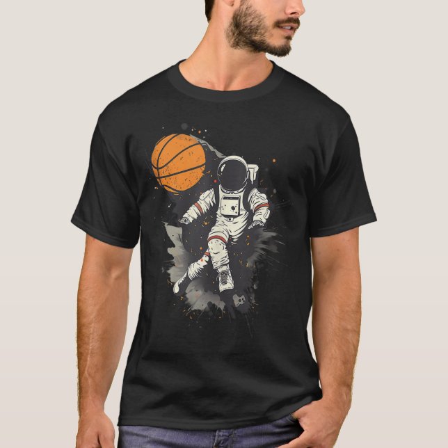 T-shirt Tirage de l'astronaute de basket-ball de basket-ba (Devant)