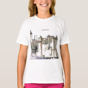 T-shirt Tirage de Newyork City en noir et blanc