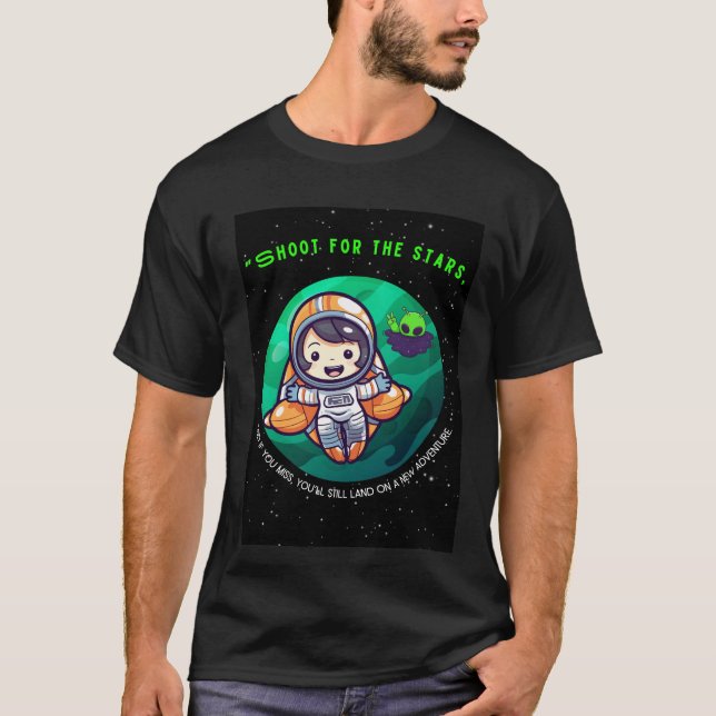 T-SHIRT TIRAGE POUR LES DÉBUTS, ASTRONAUT (Devant)