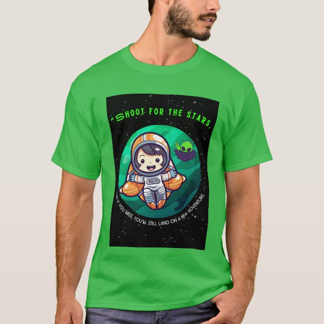 T-SHIRT TIRAGE POUR LES DÉBUTS, ASTRONAUT (Devant)