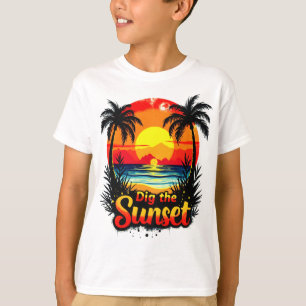 T-shirt Tire le tee-shirt de volley-ball Sunset - Parfait