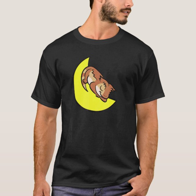 T-shirt Tired Nap All Day Sleep All Night Cute Crested Gec (Devant)