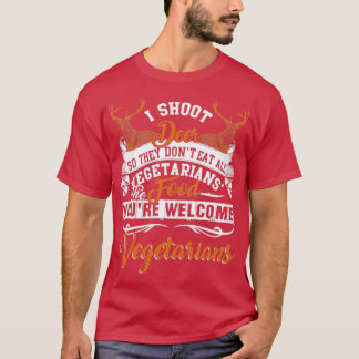 T-shirt Tirer Chers Végétariens Chasse Nature