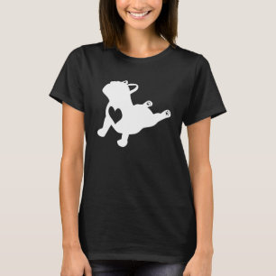 T-shirt Tirer français yoga pose chemise avec coeur d'amo