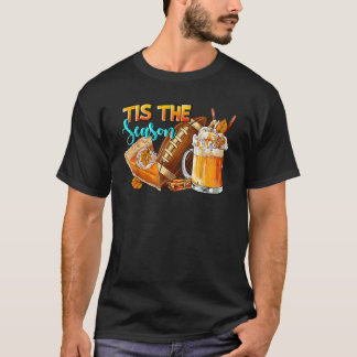 T-shirt Tis The Season Pumkin and Spice Football Hallowee