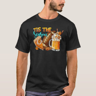 T-shirt Tis The Season Pumkin and Spice Football Hallowee