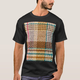 T-shirt Tissu à damiers Brown, laine écossaise.