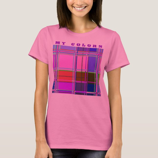 T-shirt Tissu Couleurs Carrés (Devant)