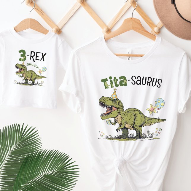 T-shirt Tita-saurus Dinosaur Thème Fun Anniversaire de enf (Cute funny tita-saurus t-rex dinosaur theme kids birthday party matching family t-shirt, aunt auntie)