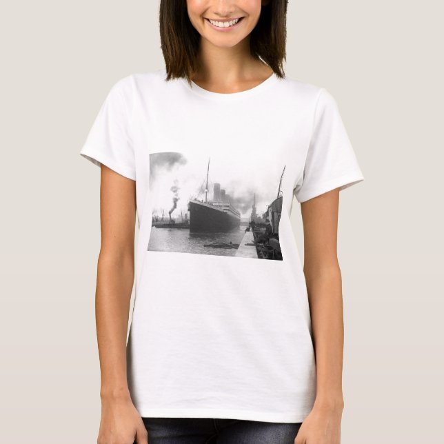 T-shirt Titanic aux quais de Southampton (Devant)