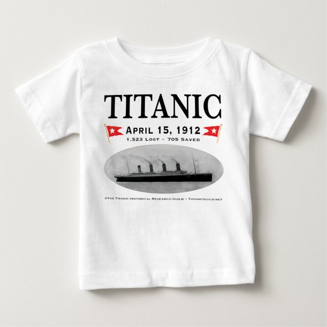T-shirt titanique de nourrisson de bateau de (Devant)