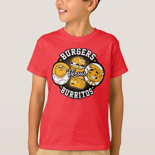 T-shirt Titans Ados, allez ! | Burgers contre Burritos (Devant)