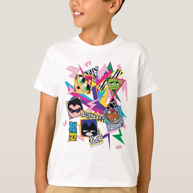 T-shirt Titans Ados, allez ! | Retro 90's Group Collage (Devant)