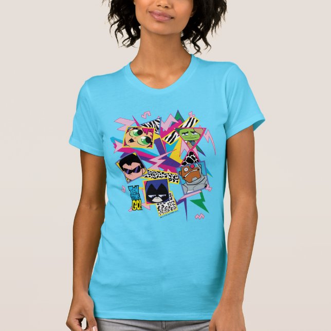 T-shirt Titans Ados, allez ! | Retro 90's Group Collage (Devant)