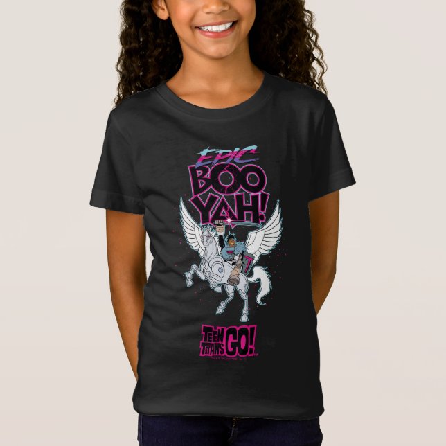 T-Shirt Titans Ados, allez ! | Warrior Cyborg équitation P (Devant)