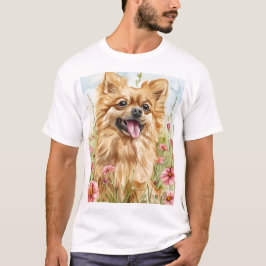 T-shirt Title: Pomeranian Dad Shirt – Watercolor