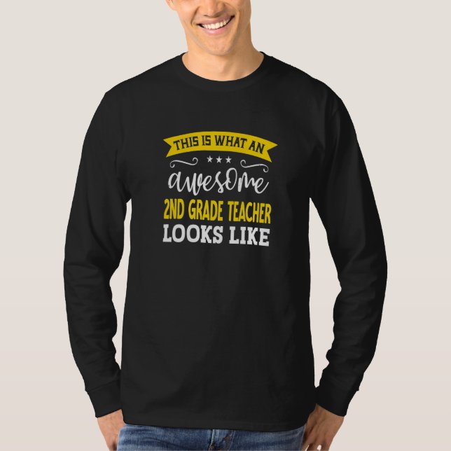 T-shirt Titre du poste d'enseignant de 2e année Employé En (Devant)