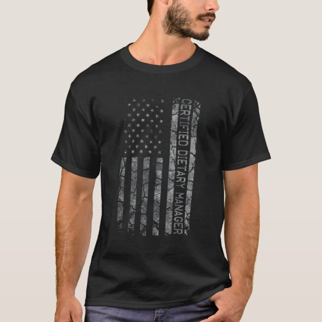 T-shirt Titre du travail American Flag Certified Dietary A (Devant)