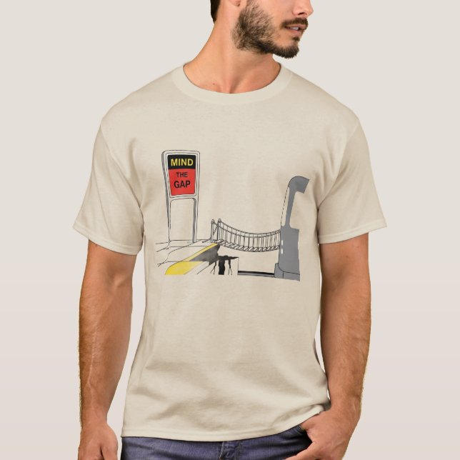 T-shirt Titre : Mind the Gap - Surreal London Train Art (Devant)