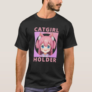 T-shirt Titulaire de catgirl, Cat Girl pièce jeton en cri