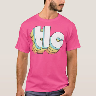 T-shirt TLC Retro Typographie arc-en-ciel style défraîchi