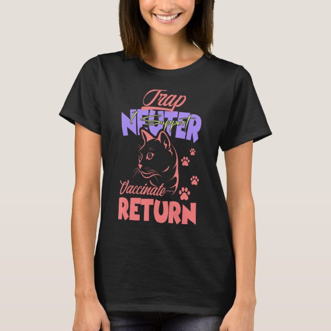 T-shirt Tnr Trap Neuter Retour Feral Cat Advocate Chat (Devant)