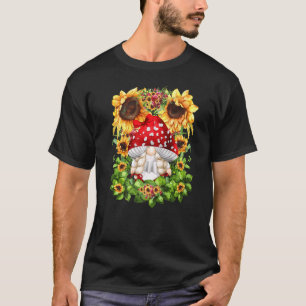 T-shirt Toadstool Gnomfor Women Sunflower Mom mignonne Mus
