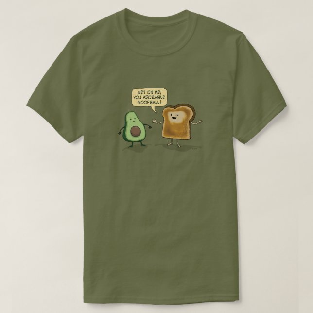 T-shirt Toast Avocado mignon et amusant (Design devant)