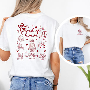T-shirt Toast de Champagne personnalisé de la demoiselle d