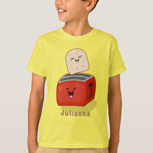 T-shirt Toast de Cute kawaii et dessin animé de grille-pai