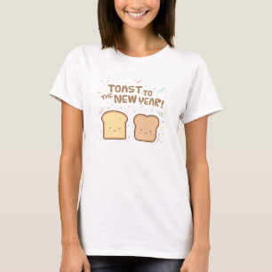 T-shirt Toast mignon pour la nouvelle année Pun Humour Con