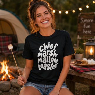 T-shirt Toasteur de guimauves en chef Citation blanche drô