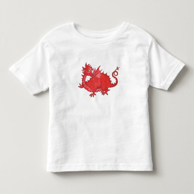 T-shirt Toddler avec mignon Dragon Rouge (Devant)