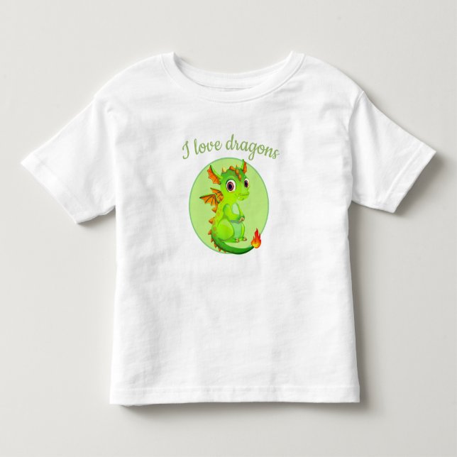 T-shirt Toddler Dragon Vert (Devant)