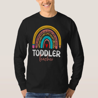T-shirt Toddler Enseignant Leopard Arc-En-Ciel Retour À L'