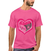 T-shirt Toi Et Moi (Jolies Cochons De Caricature)