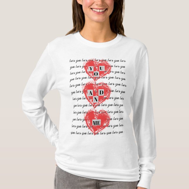 T-shirt Toi Et Moi Vous Aimez Jour Des Valentines (Devant)