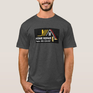 T-shirt Toit Créatif Sur Peintre Handyman En Bois Noir