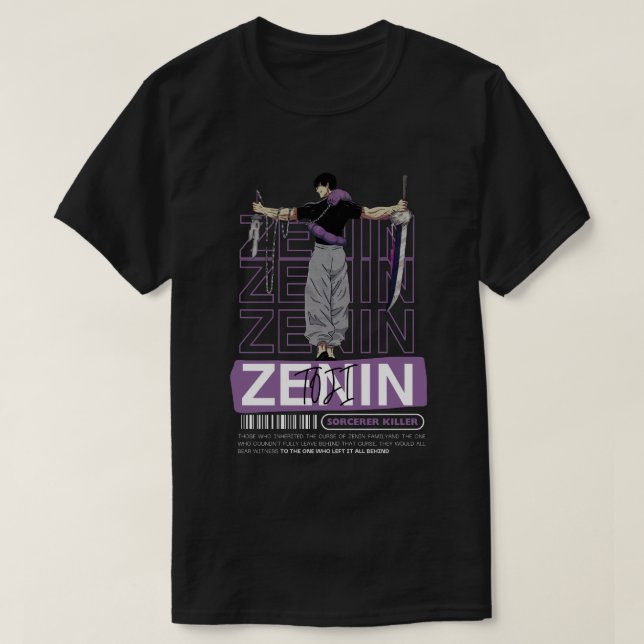 T-shirt Toji fushiguro sorcier assassin anime noir (Design devant)