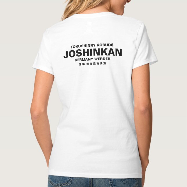 T-Shirt Tokushinryu, Kobudo, Joshinkan, weiß, Dame (Rückseite)