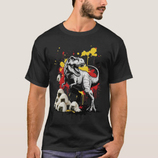 T-shirt Tokyo Dino: T-Rex & Onigiri Street Graffiti