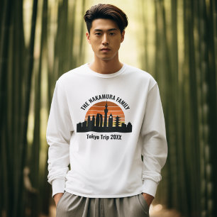 T-shirt Tokyo Japon Coucher de Soleil Manches Longues Pers
