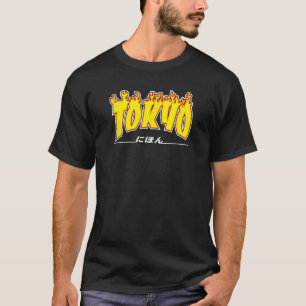 T-shirt Tokyo Japon Trasher Jaune, Orange et Noir, Fla