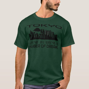 T-shirt Tokyo Skyline Coordonnées GPS Capitale Ville Japon